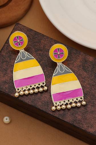 Multi color meenakari earrings