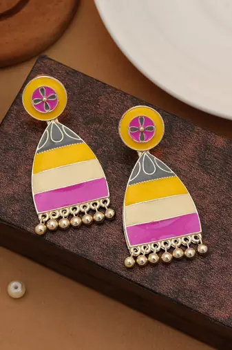Multi color meenakari earrings