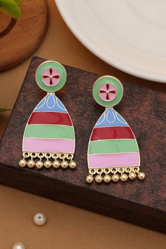 Multi color meenakari earrings