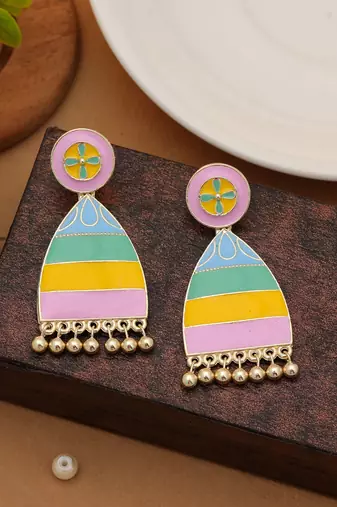 Multi color meenakari earrings