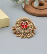 Red color matte gold rings