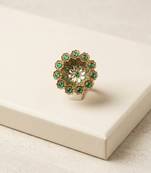 Green color big size oxidised rings