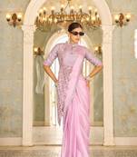 Lilac silk blend ready to wear saree
