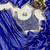 Royal blue mirror work saree
