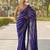 Royal blue mirror work saree