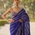 Royal blue mirror work saree