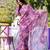 Purple floral print georgette saree