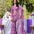 Purple floral print georgette saree
