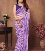 Purple leheriya georgette ready to wear saree