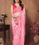 Pink waves georgette ready to wear saree