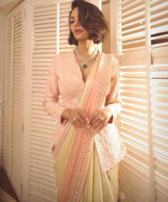 multicolor embroidered ready to wear saree 2