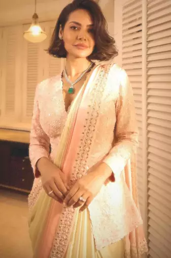 multicolor embroidered ready to wear saree