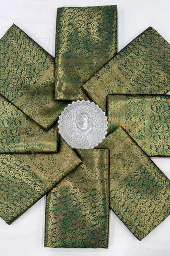 Green kanchipuram style art silk  saree