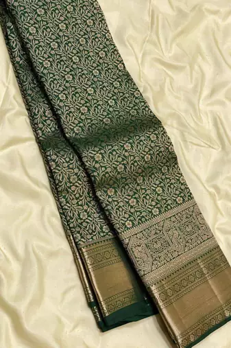 Green kanchipuram style art silk  saree