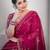 Pink silk \blend sequin net saree