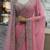 Baby pink heavy bridal georgette saree with embroidered blouse and dupatta