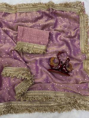 Lavender silk blend embroidered saree 2