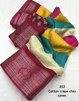 Multicolor stripes cotton saree 5