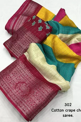 Multicolor stripes cotton saree
