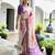 Purple silk blend floral printed saree