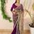wine silk blend ready made saree with mirror work
