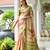 Peach silk blend floral printed saree