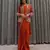 Orange silk blend ready to wear saree with jacket