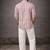Pink color linen fabric smart and casual short kurta for men's