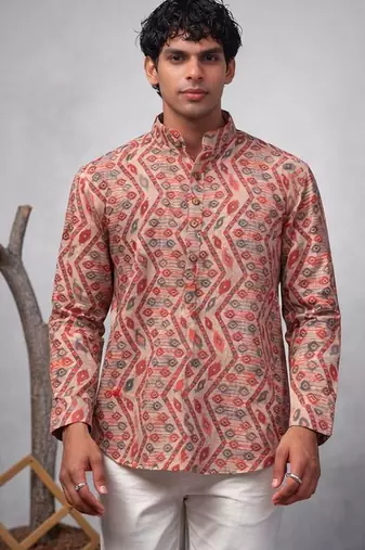 Multicolor color linen fabric smart and casual short kurta for men's