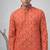 Orange color linen fabric smart and casual short kurta for men's