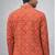 Orange color linen fabric smart and casual short kurta for men's