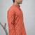 Orange color linen fabric smart and casual short kurta for men's
