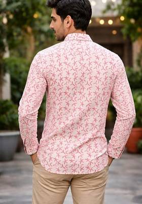 White color linen fabric smart and casual short kurta for men's 2