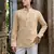 Yellow color linen fabric smart and casual short kurta for men's