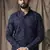 Black color linen fabric smart and casual short kurta for men's