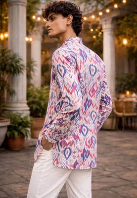 Multicolor color linen fabric smart and casual short kurta for men's 2