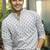 White color linen fabric smart and casual short kurta for men's