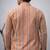 Orange color linen fabric smart and casual short kurta for men's