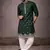 Green color designer embroidered men's ceremonial kurta payjama