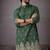 Green color designer embroidered men's ceremonial kurta payjama