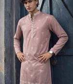 Dusty pink color designer embroidered men's ceremonial kurta payjama