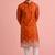 Orange color designer embroidered men's ceremonial kurta payjama