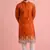Orange color designer embroidered men's ceremonial kurta payjama