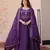 Purple color beautiful ceremonial gown for ethnic stylish looks