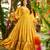 Mustard color trendy and stylish gown for ethnic girlie looks