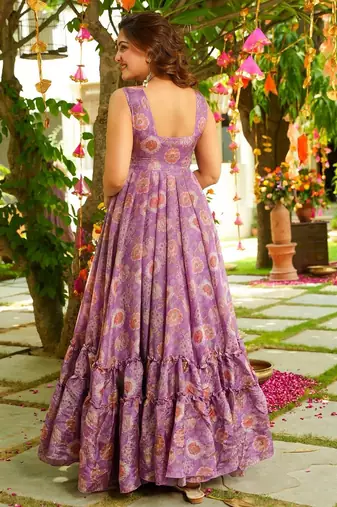 Purple color trendy and stylish gown for looks