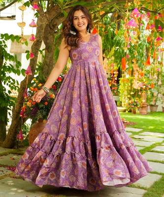 Purple color trendy and stylish gown for looks 3
