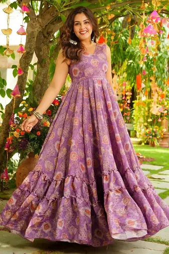 Purple color trendy and stylish gown for looks