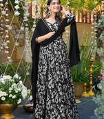 Black color trendy and stylish gown for ethnic girlie looks