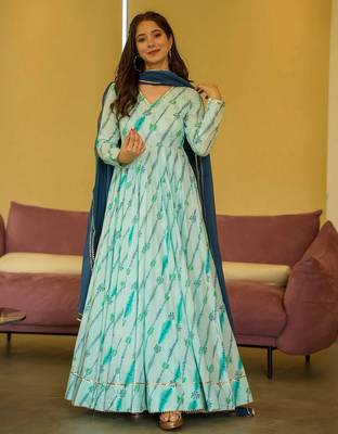 Sea green color trendy and stylish gown for looks 1